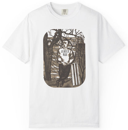 T-shirt of a man in a 'Jersey Guy' shirt