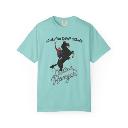 Texas Ranger Range Burger T-shirt Island Park Oceanside Long Beach Unisex Tee