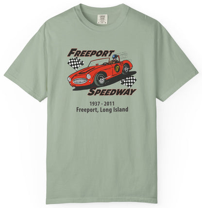 T-shirt with speedway text with race car graphic