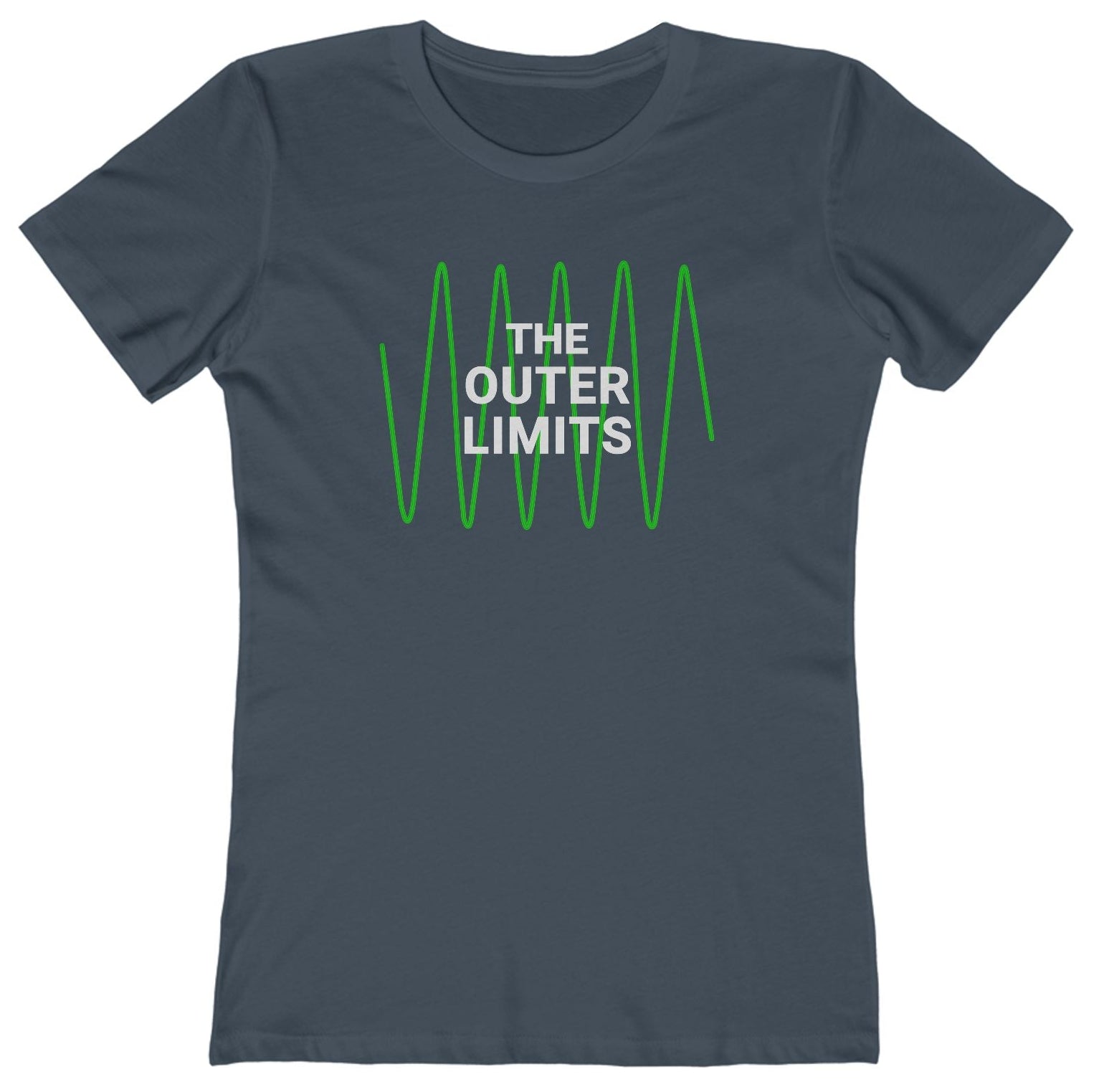 T-shirt with 'The Outer Limits' text above a green oscilloscope graphic.