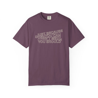 Just Because You Can Doesn't Mean You Should Unisex T-Shirt