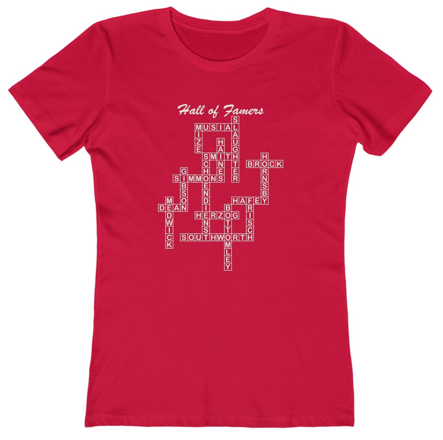 St Louis Cardinals Hall of Famers Crossword Women's T-Shirt