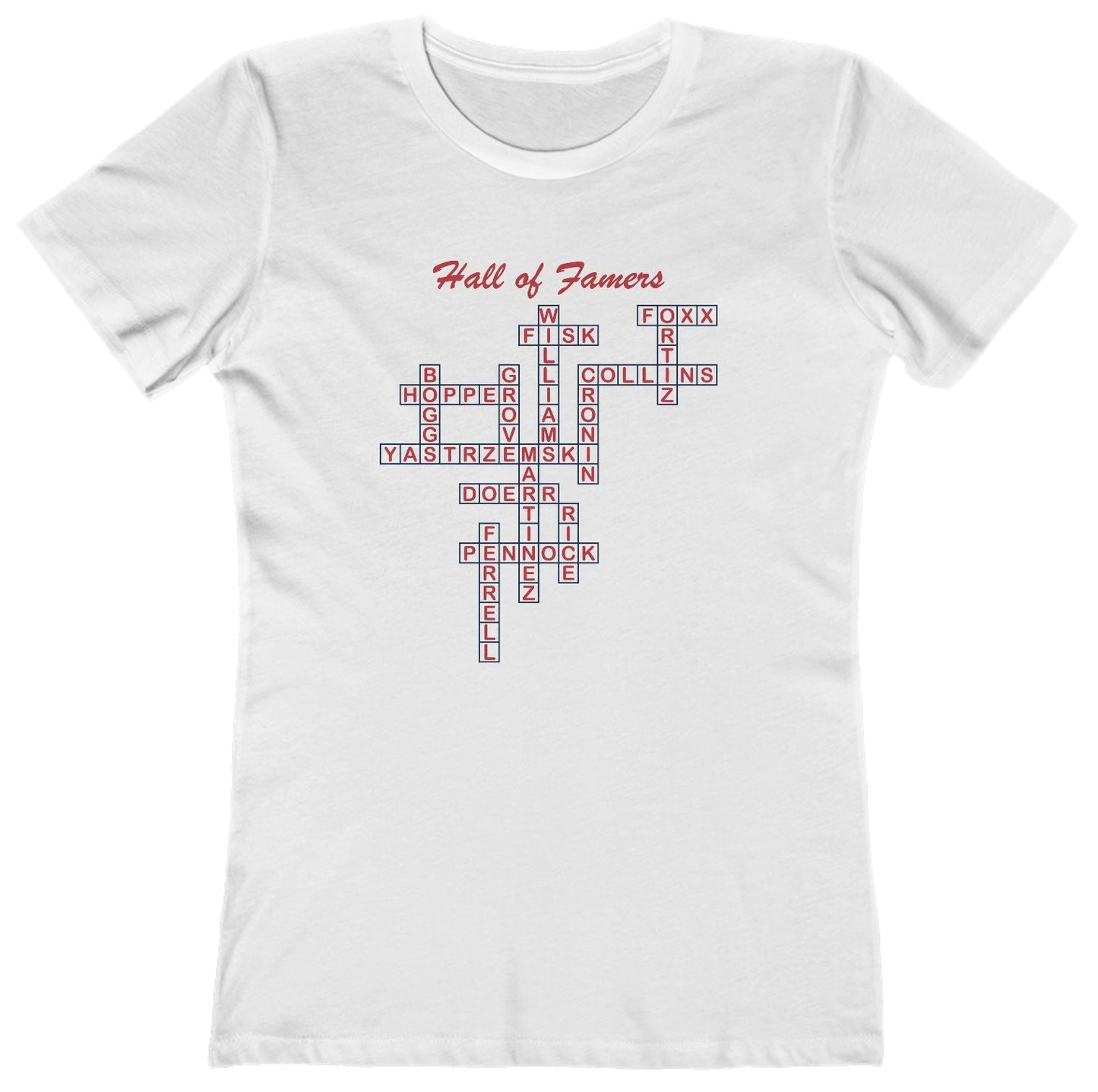 Boston Red Sox Hall of Famers Crossword Women's Tee