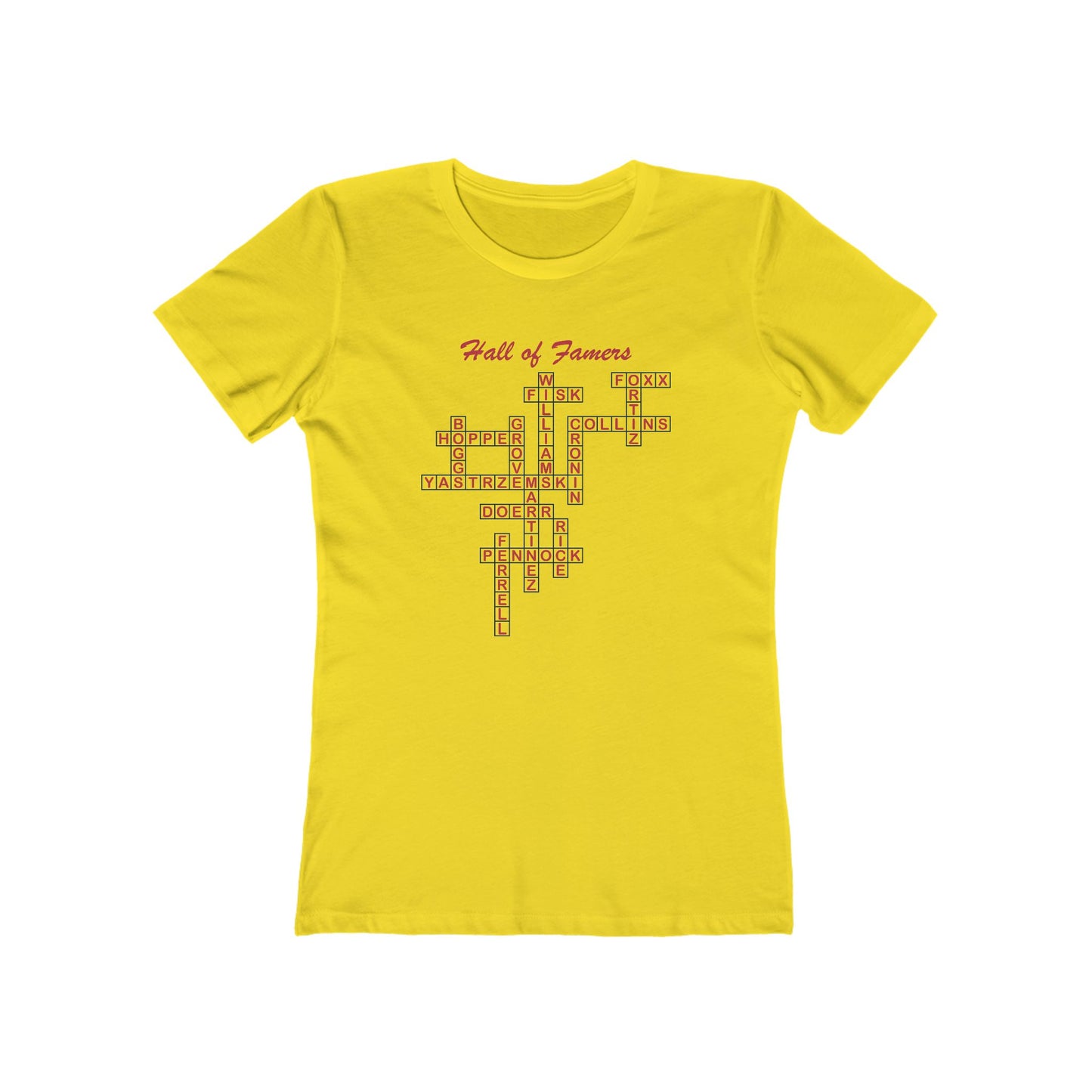 Boston Red Sox Hall of Famers Crossword Women's Tee