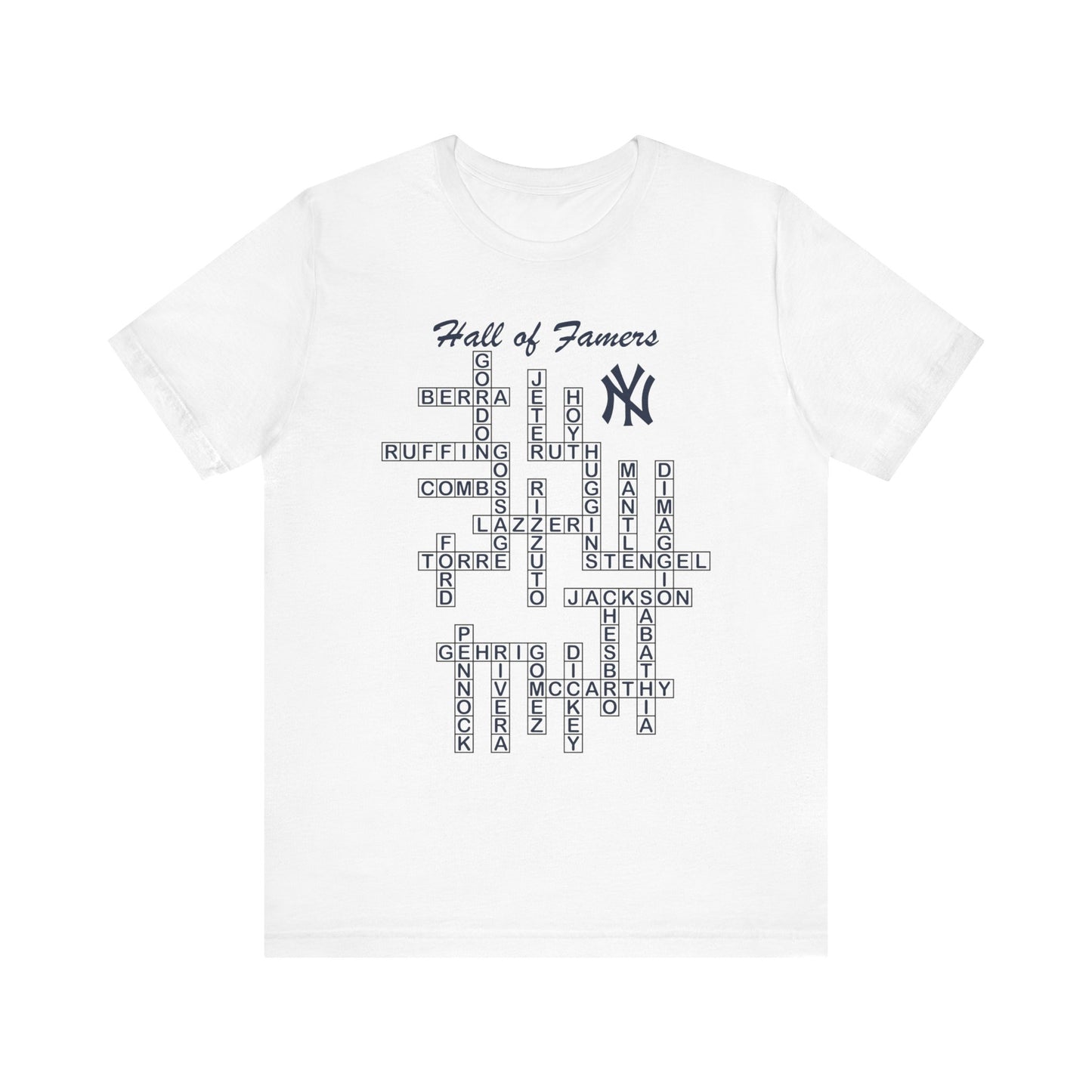 NY Yankees Hall of Famers - Crossword - Unisex T-Shirt