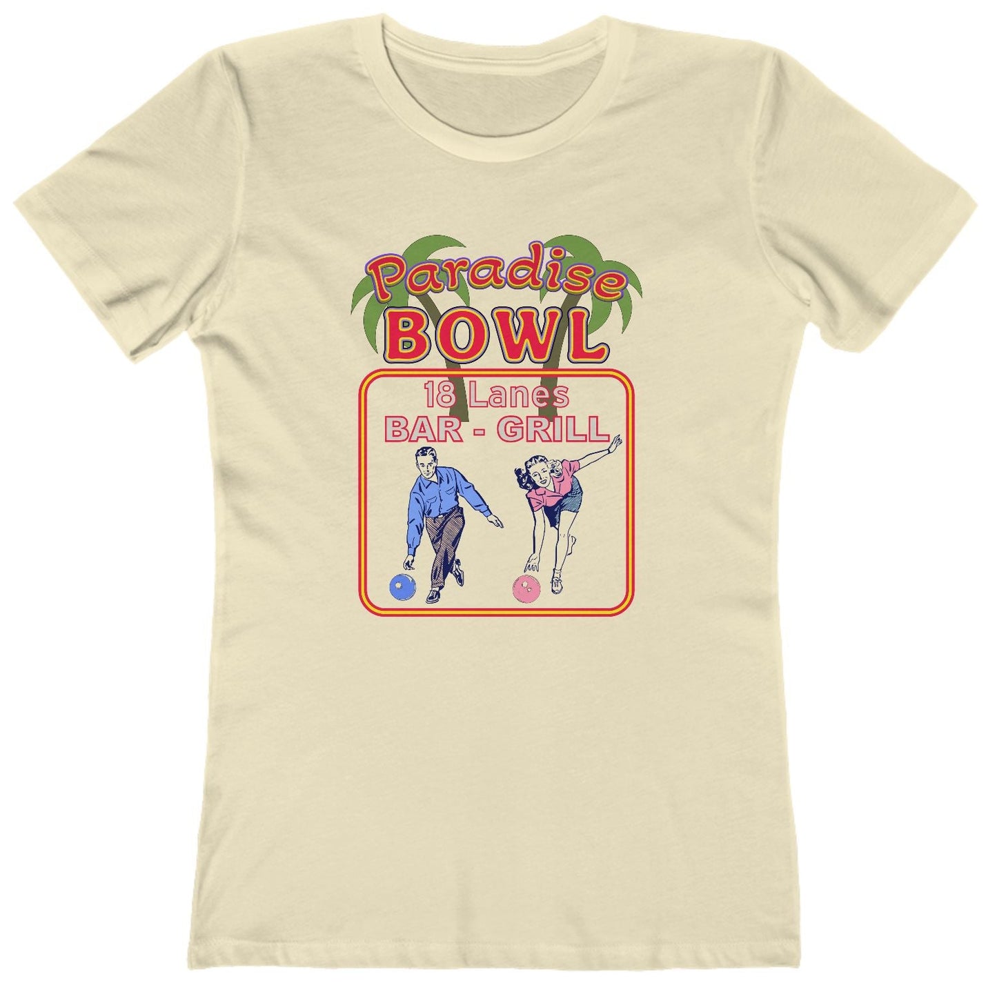 T-shirt with Paradise Bowling Alley graphic