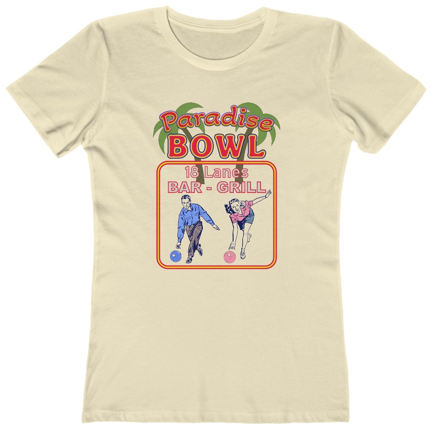T-shirt with Paradise Bowling Alley graphic