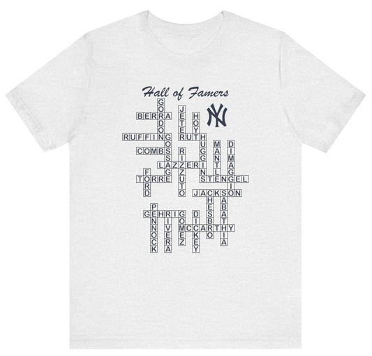 NY Yankees Hall of Famers Crossword Unisex T-Shirt