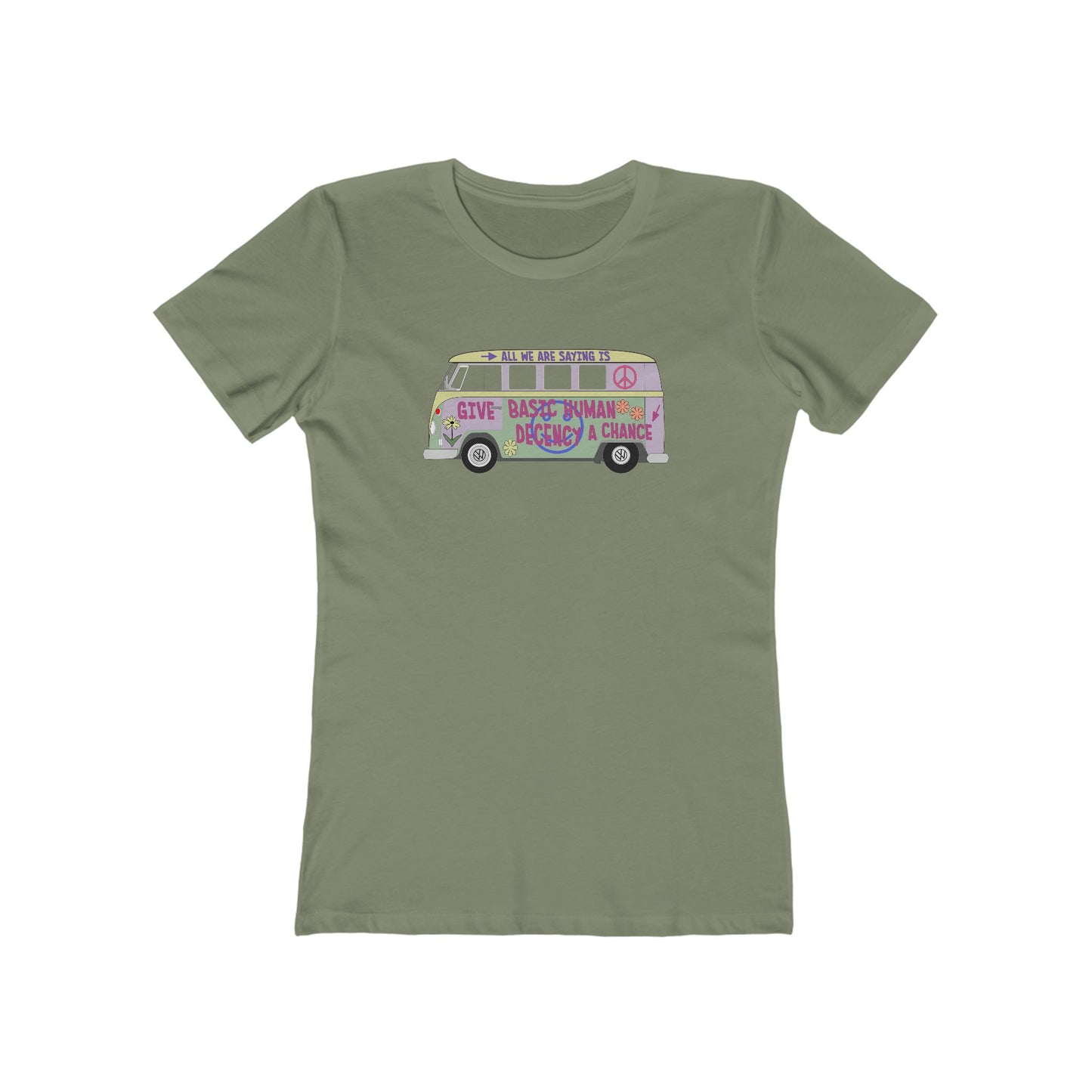 Give Basic Human Decency a Chance - Hippie Van - Women's T-Shirt