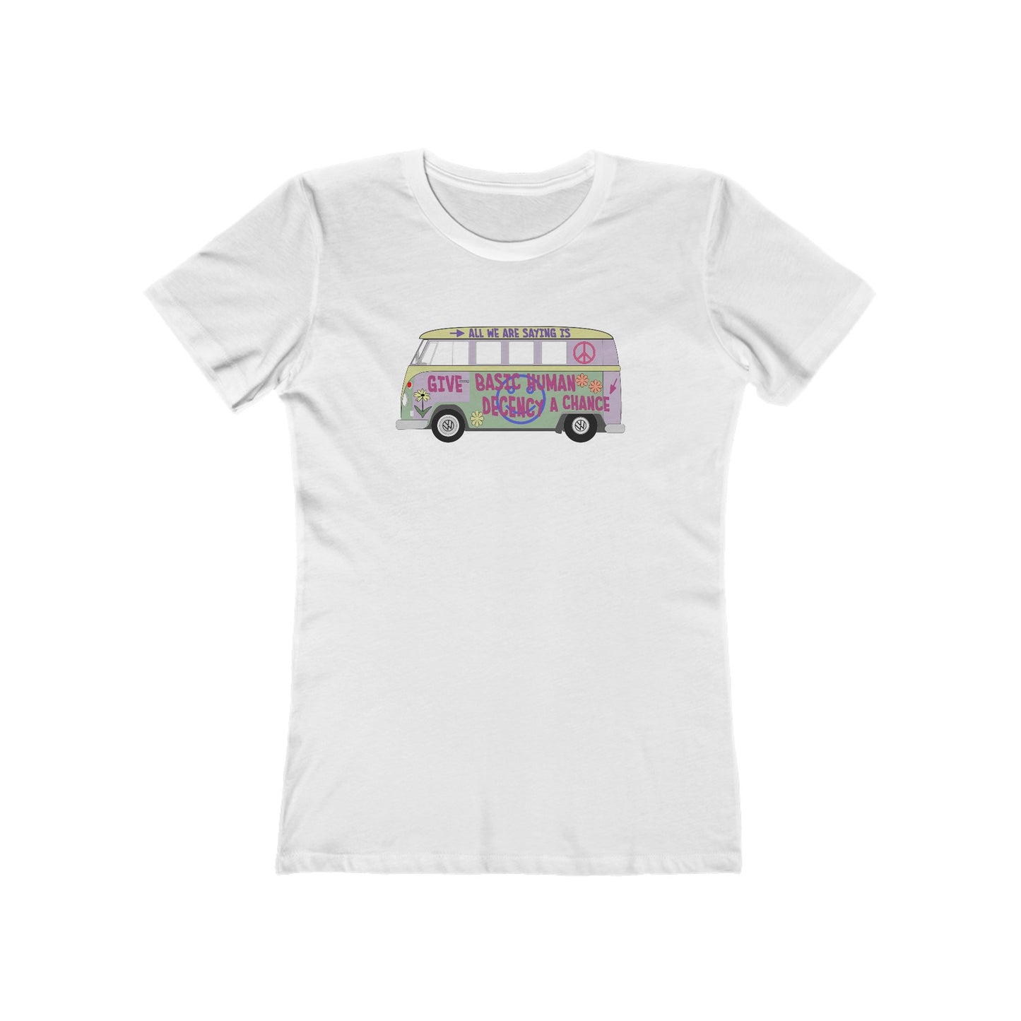 Give Basic Human Decency a Chance - Hippie Van - Women's T-Shirt