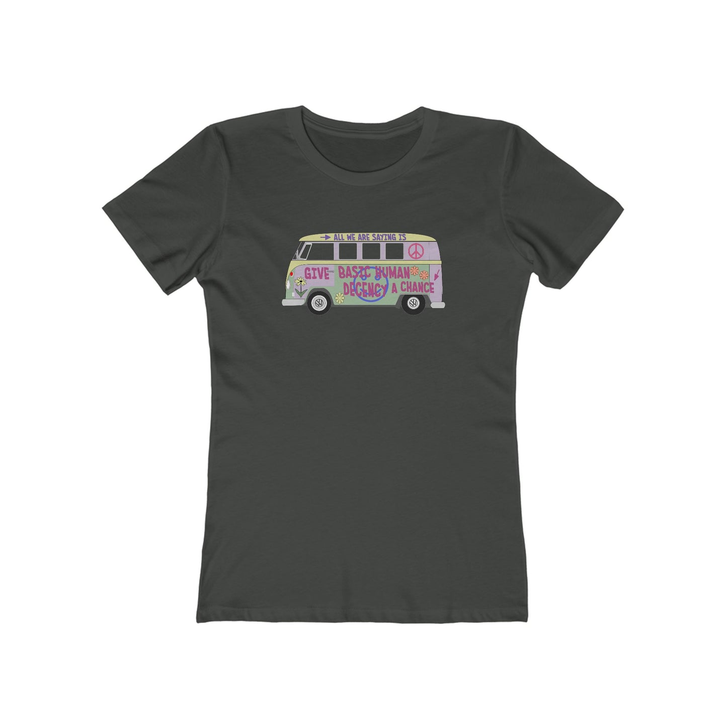 Give Basic Human Decency a Chance - Hippie Van - Women's T-Shirt