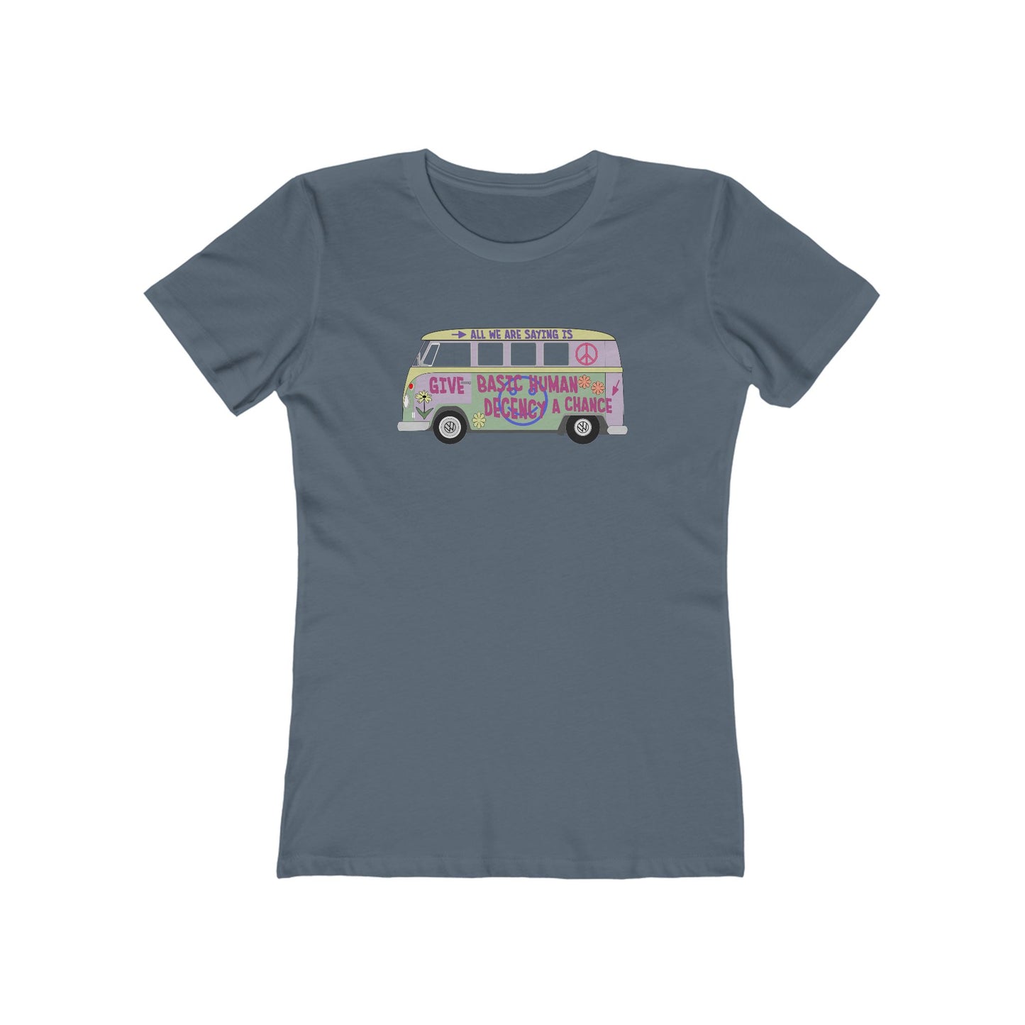 Give Basic Human Decency a Chance - Hippie Van - Women's T-Shirt