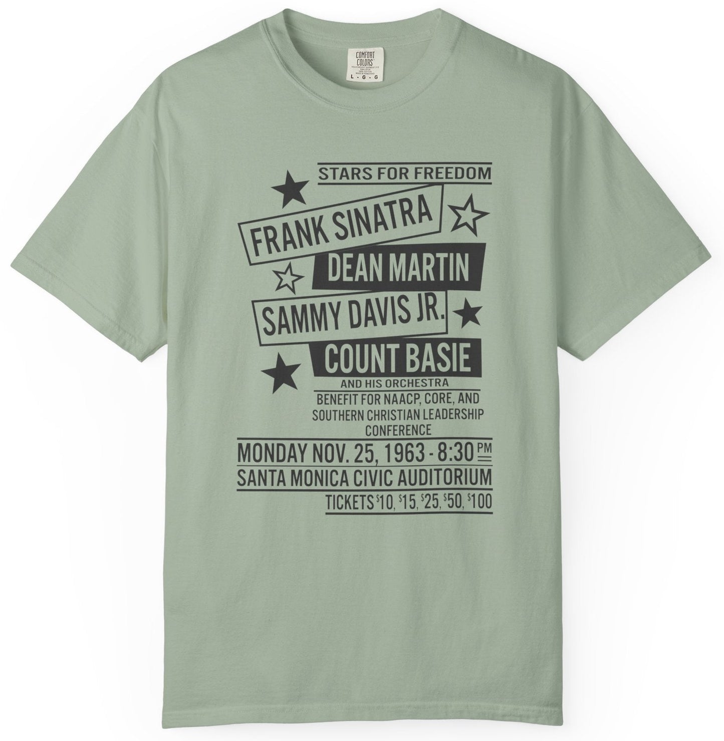 Frank Sinatra, Dean Martin, Sammy Davis Jr, Count Basie Stars for Freedom Unisex T-Shirt