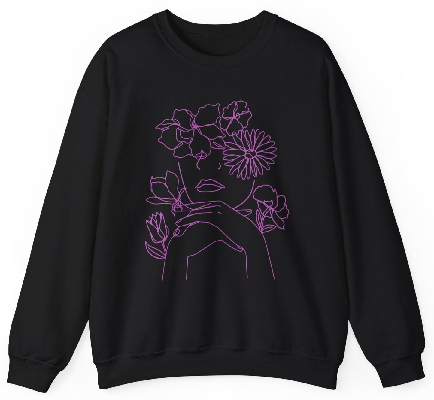 Woman and flowers sweatshirt