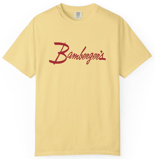 T-shirt with 'Bamberger's' logo