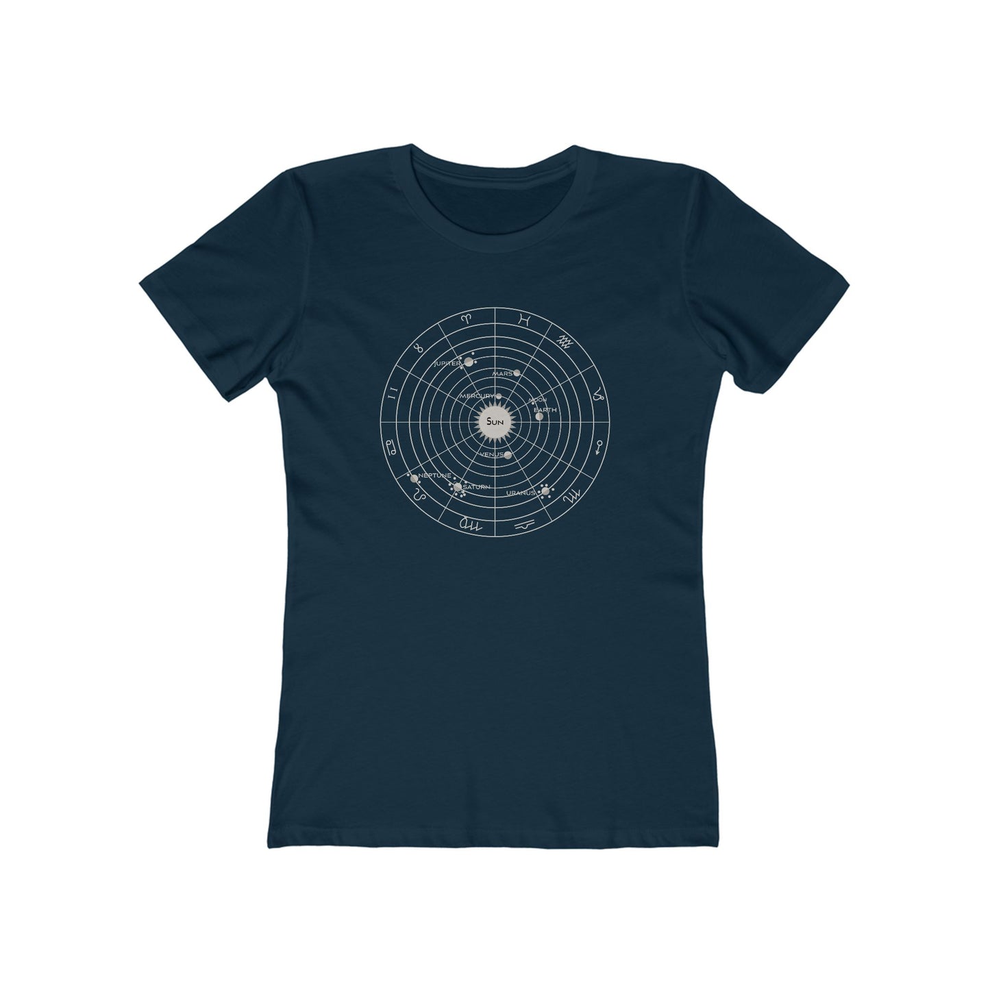 Solar System and Zodiac T-Shirt Women's