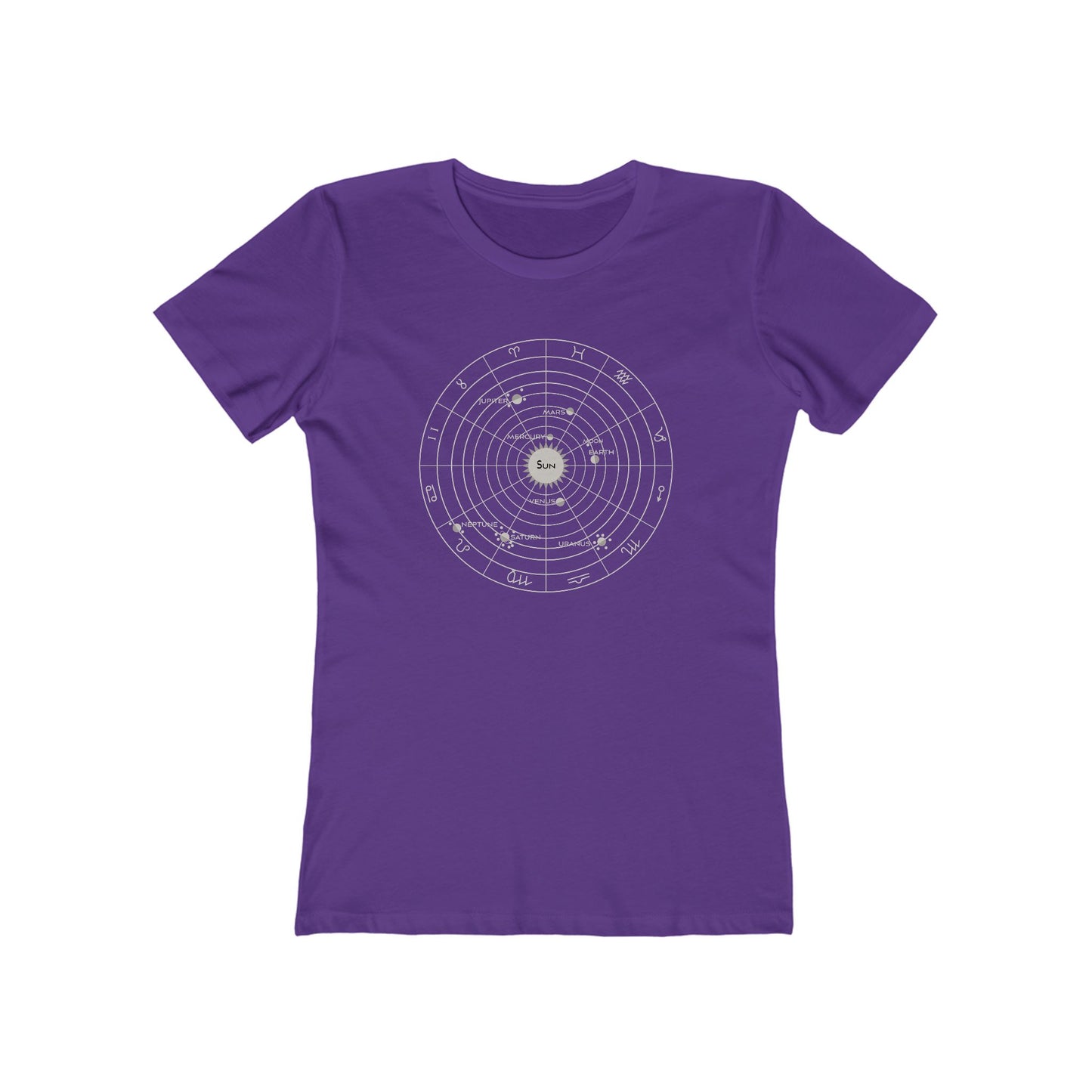 Solar System and Zodiac T-Shirt Women's