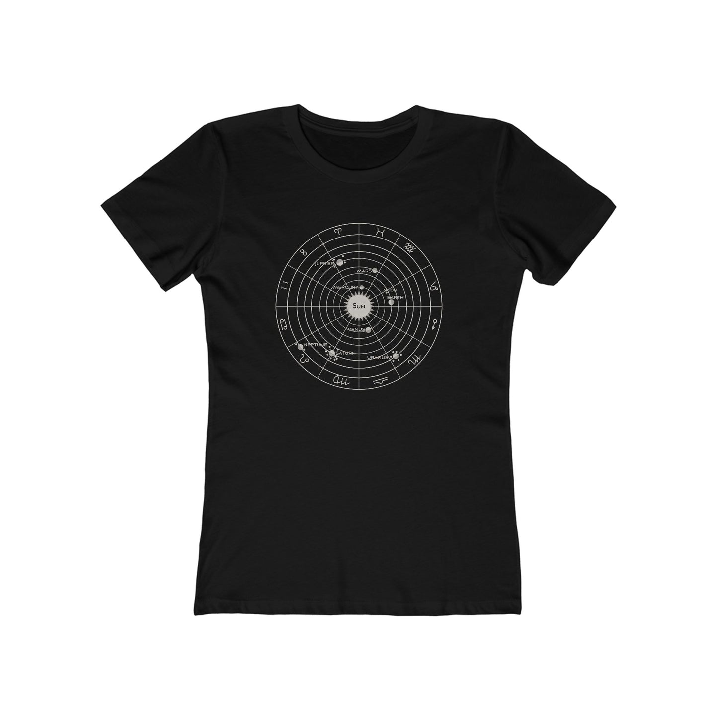 Solar System and Zodiac T-Shirt Women's