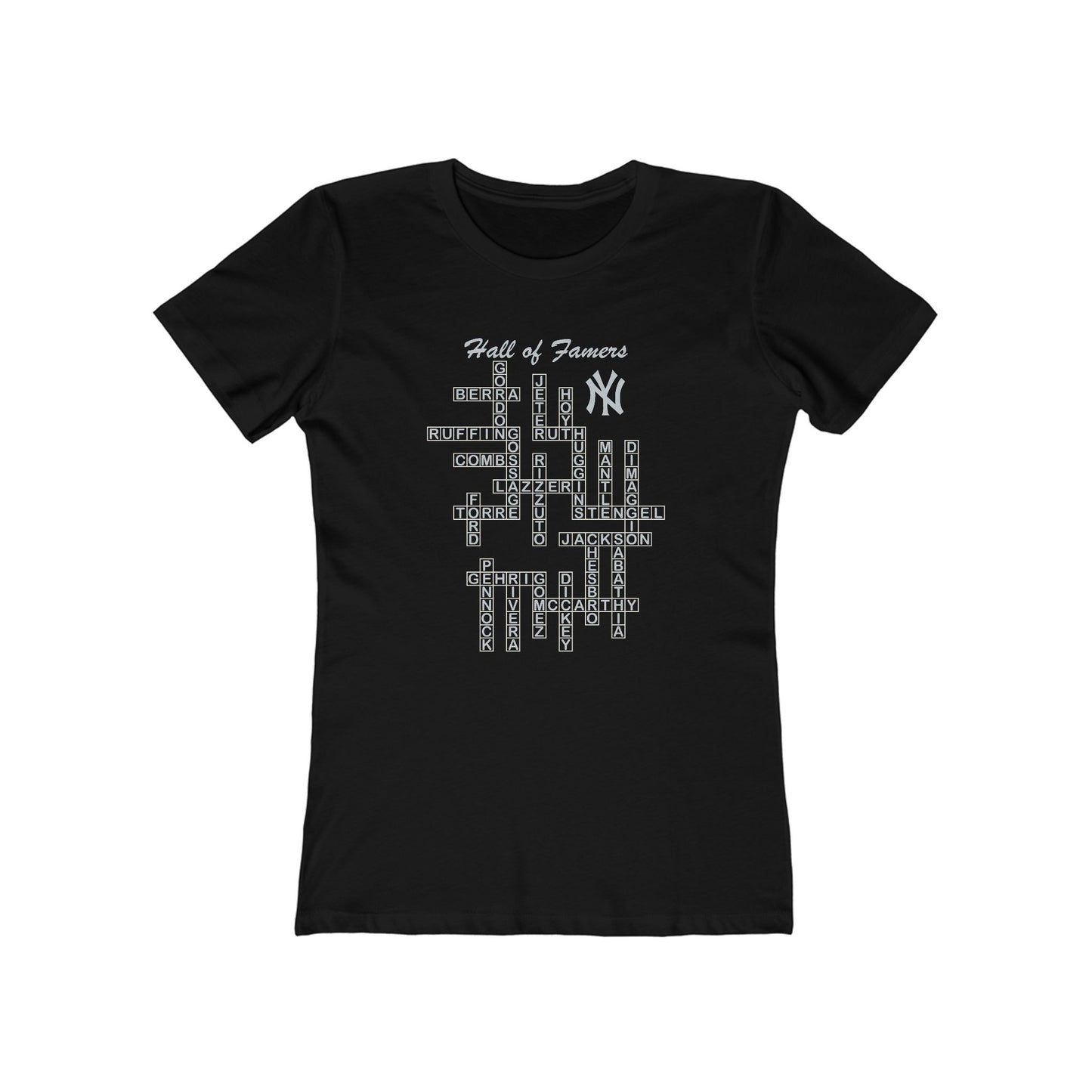 NY Yankees Hall of Famers - Crossword - Women's T-Shirt