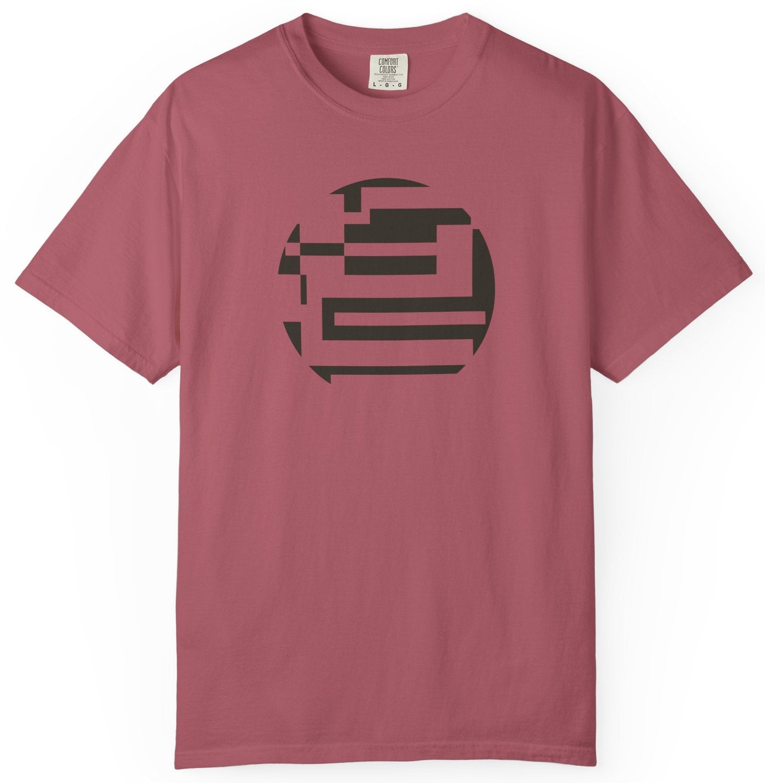 T-shirt with a black geometric design 