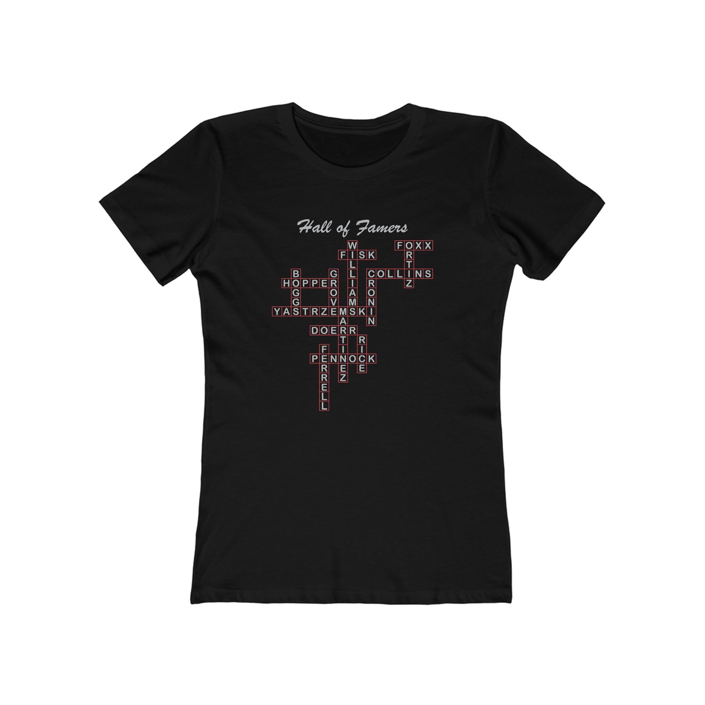 Boston Red Sox Hall of Famers Crossword Women's Tee