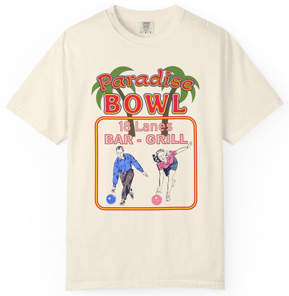 T-shirt with Paradise Bowling Alley graphic