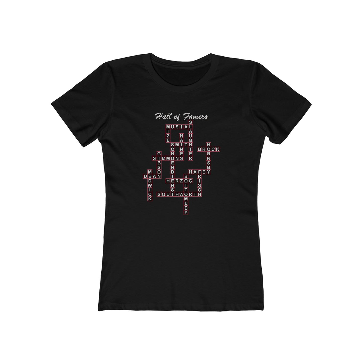 St Louis Cardinals Hall of Famers Crossword Women's T-Shirt
