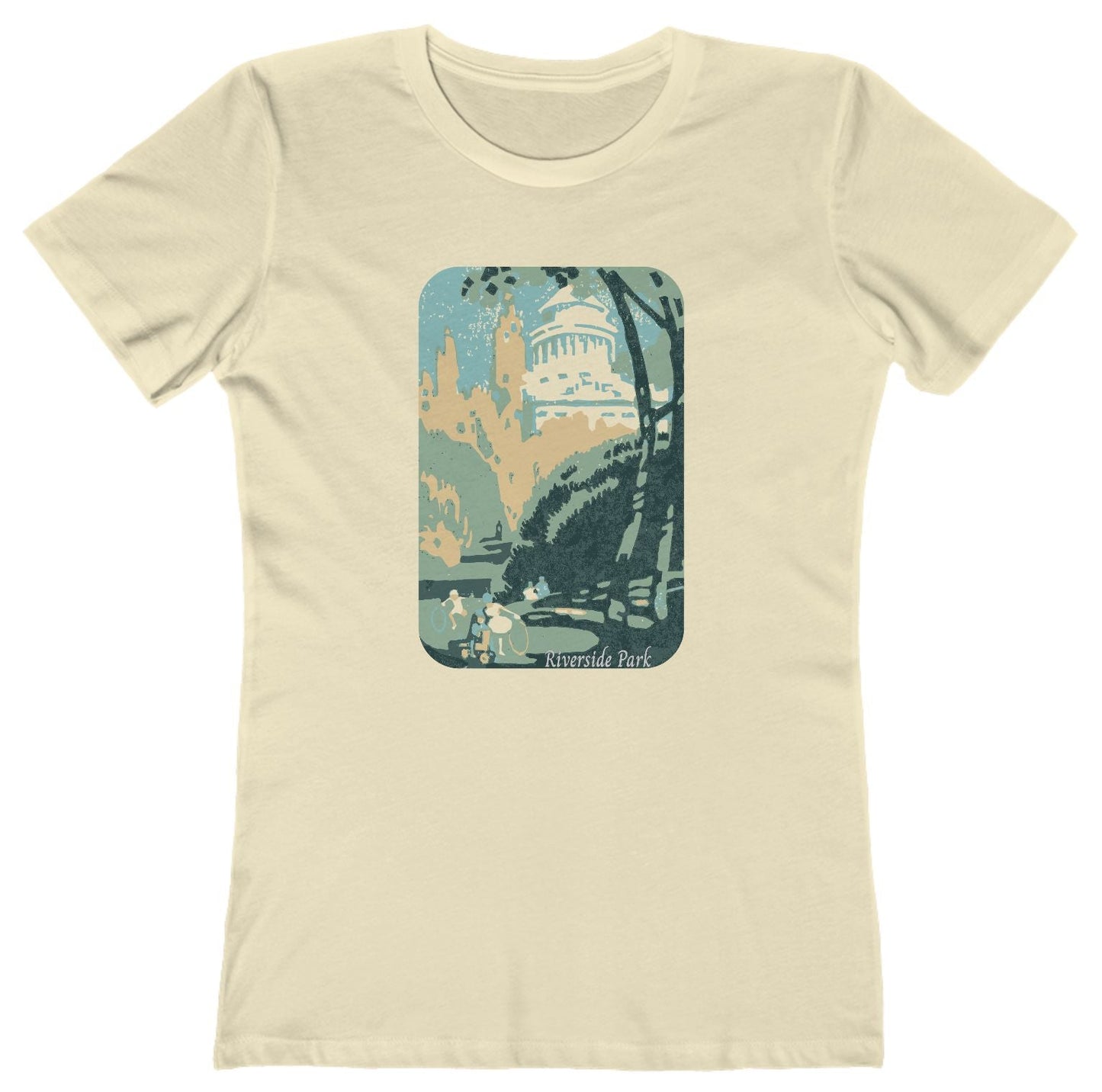 T-shirt with artist graphic of Grant's Tomb in Riverside Park in New York City