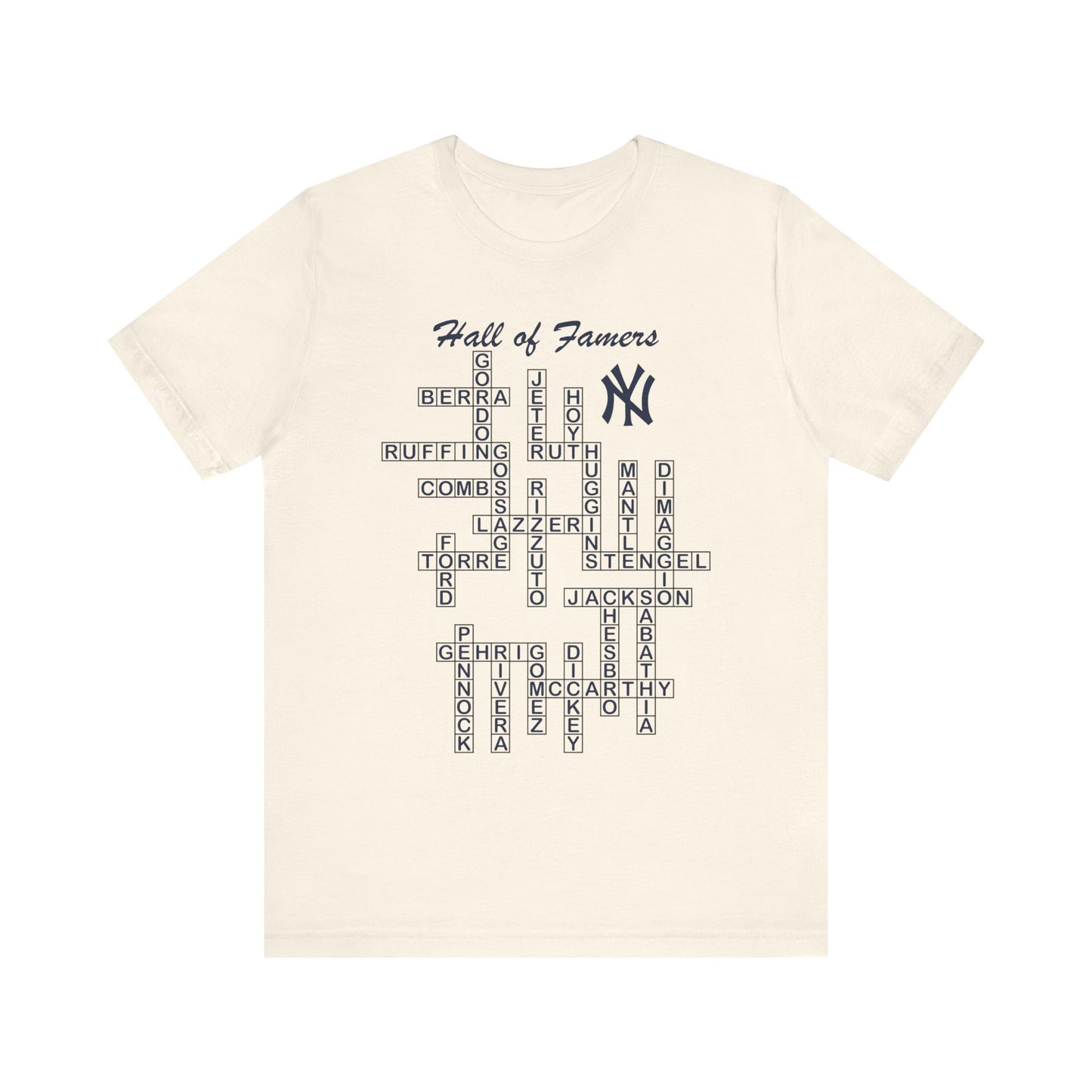 NY Yankees Hall of Famers - Crossword - Unisex T-Shirt