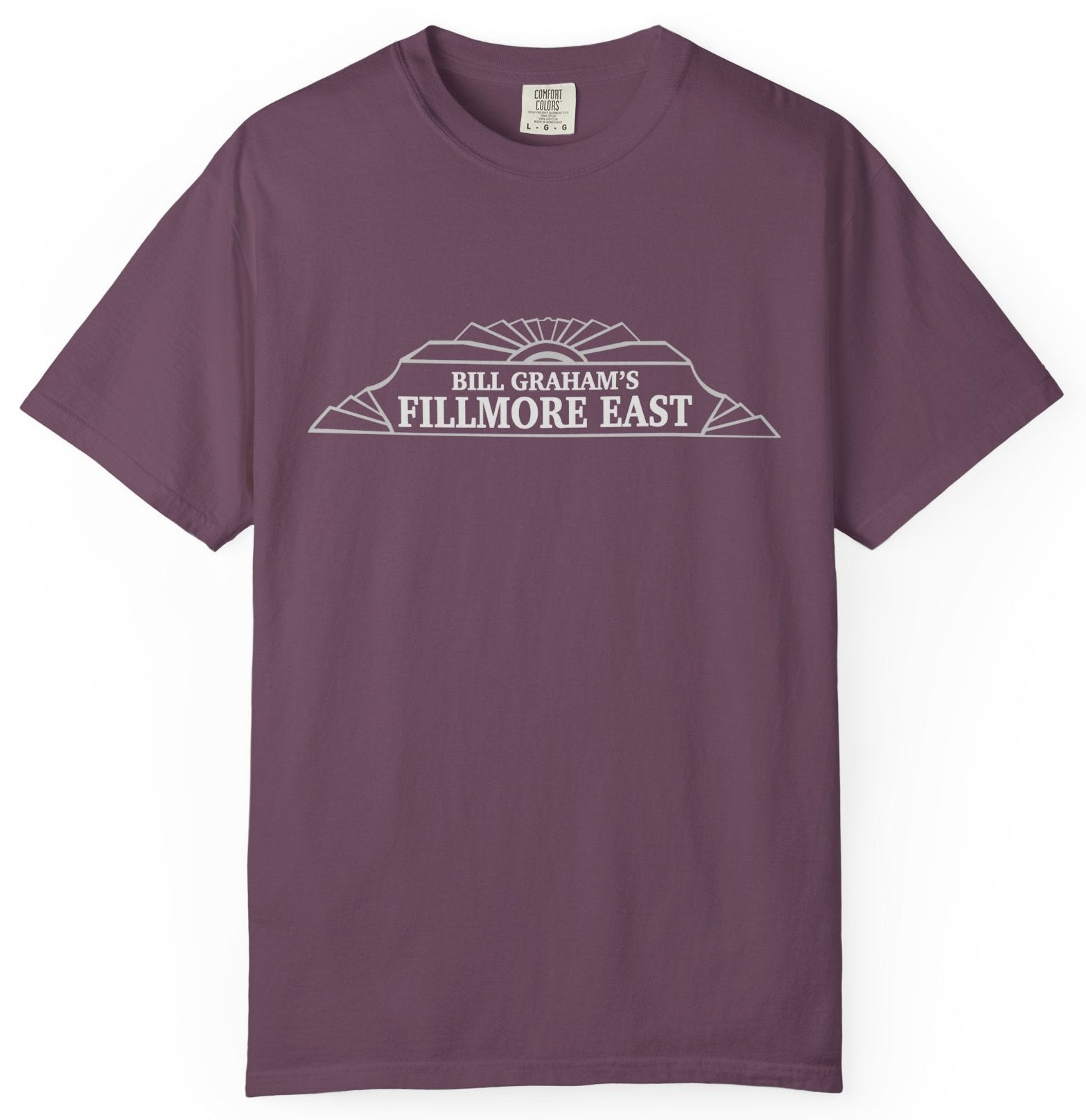 T-shirt with facade graphic and "Bill Graham's Fillmore East" text