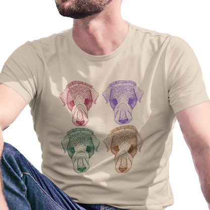 T-shirt with colorful illustrations of dogs