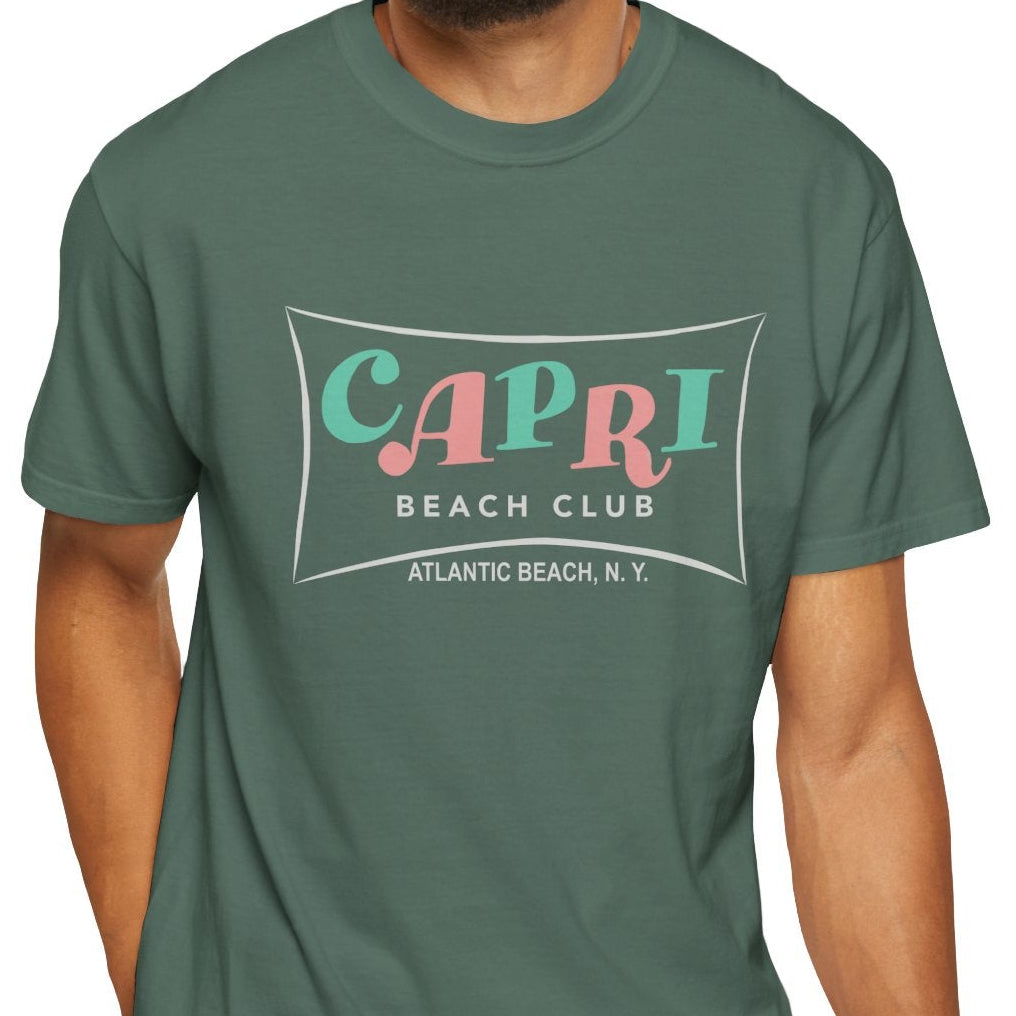 T-shirt with Capri Beach Club Atlantic Beach text