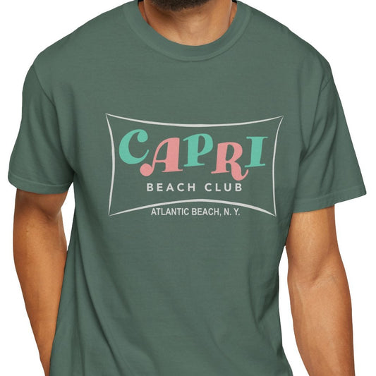 T-shirt with Capri Beach Club Atlantic Beach text