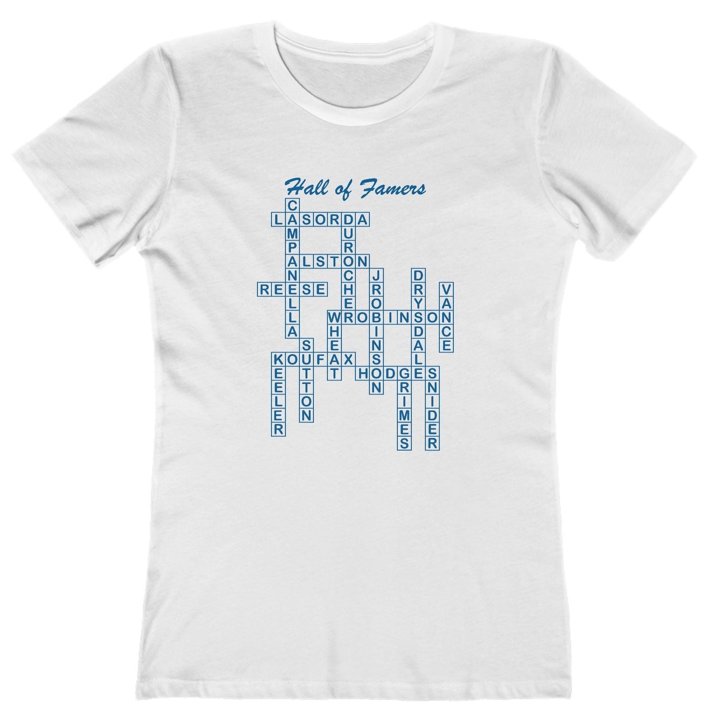 Dodgers Hall of Famers Crossword Women's T-Shirt