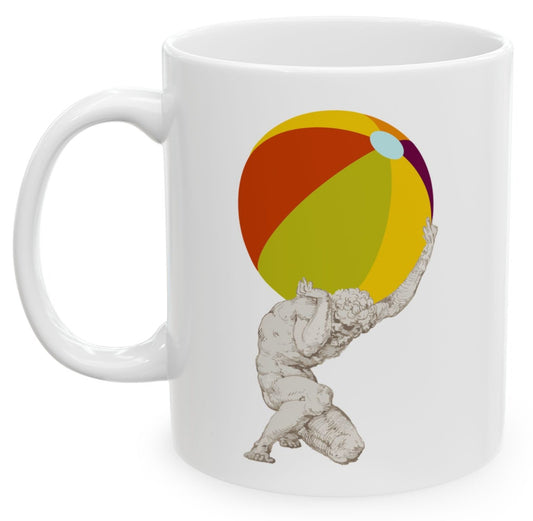 Atlas beachball beach coffee mug