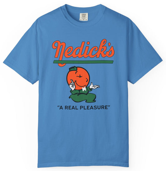 T-shirt with a graphic of Nedick's restaurant in New York City