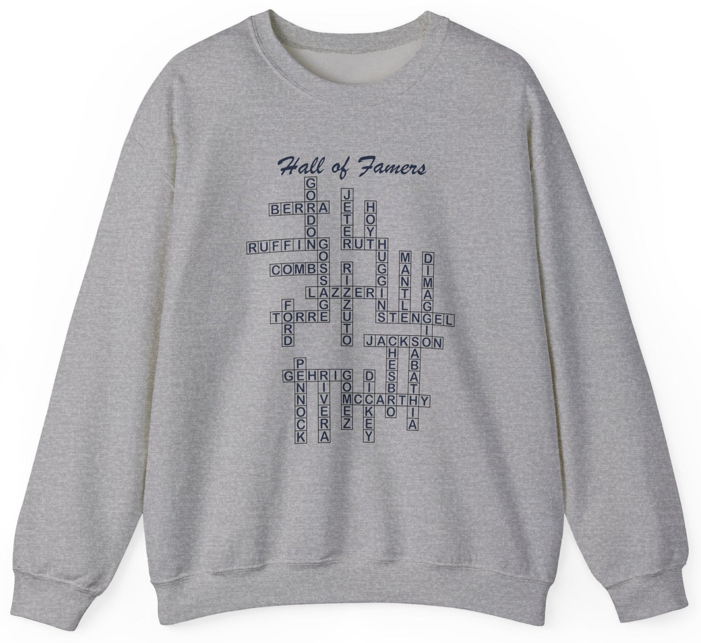 NY Yankees Hall of Famers Crossword Sweatshirt