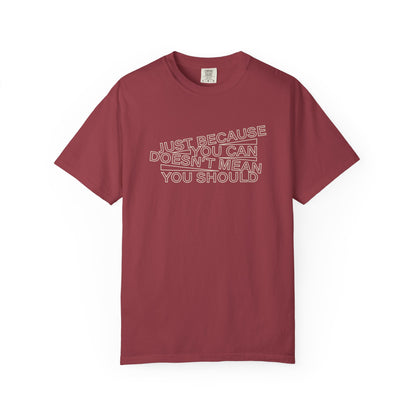 Just Because You Can Doesn't Mean You Should Unisex T-Shirt