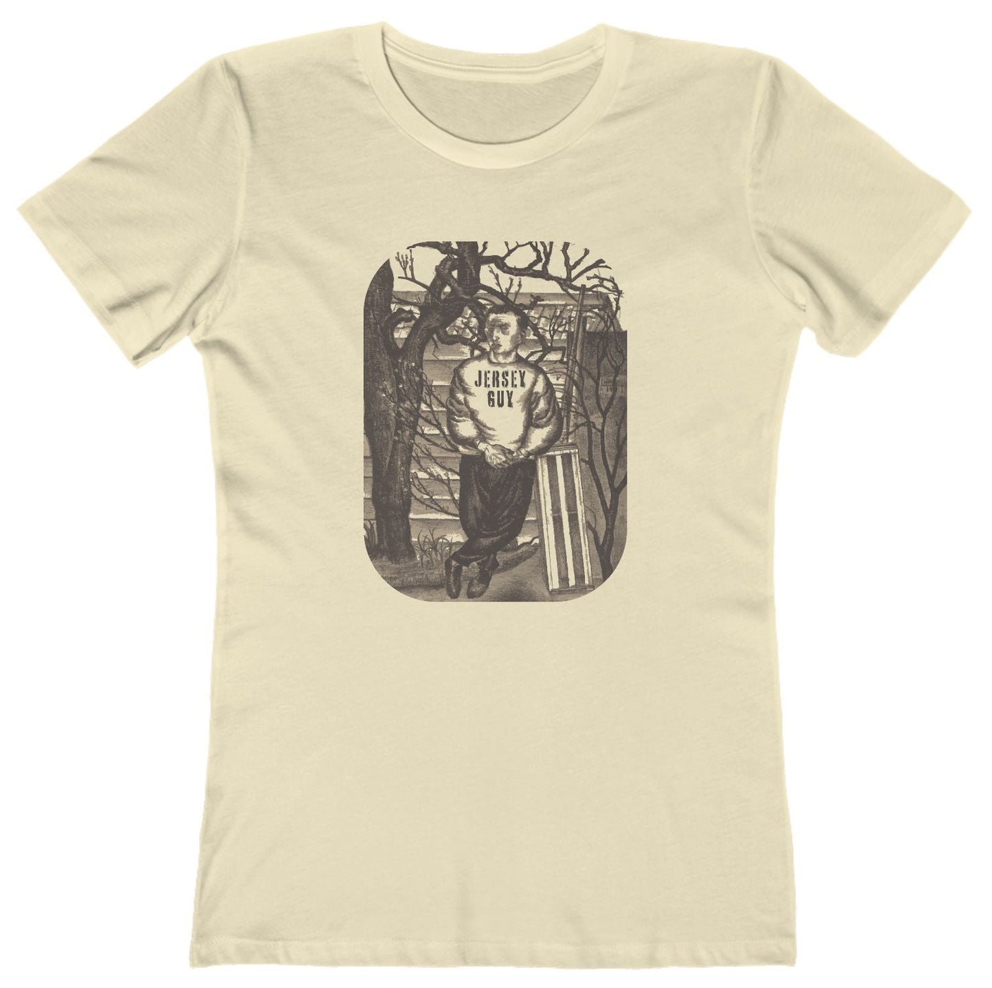 T-shirt of a man in a 'Jersey Guy' shirt