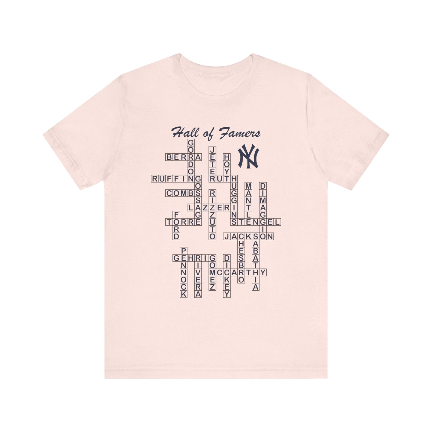 NY Yankees Hall of Famers - Crossword - Unisex T-Shirt