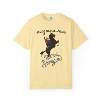 Texas Ranger Range Burger T-shirt Island Park Oceanside Long Beach Unisex Tee