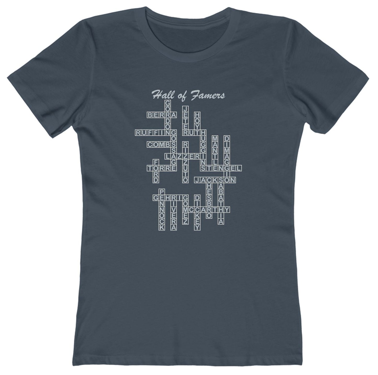 NY Yankees Hall of Famers Crossword Women's T-Shirt
