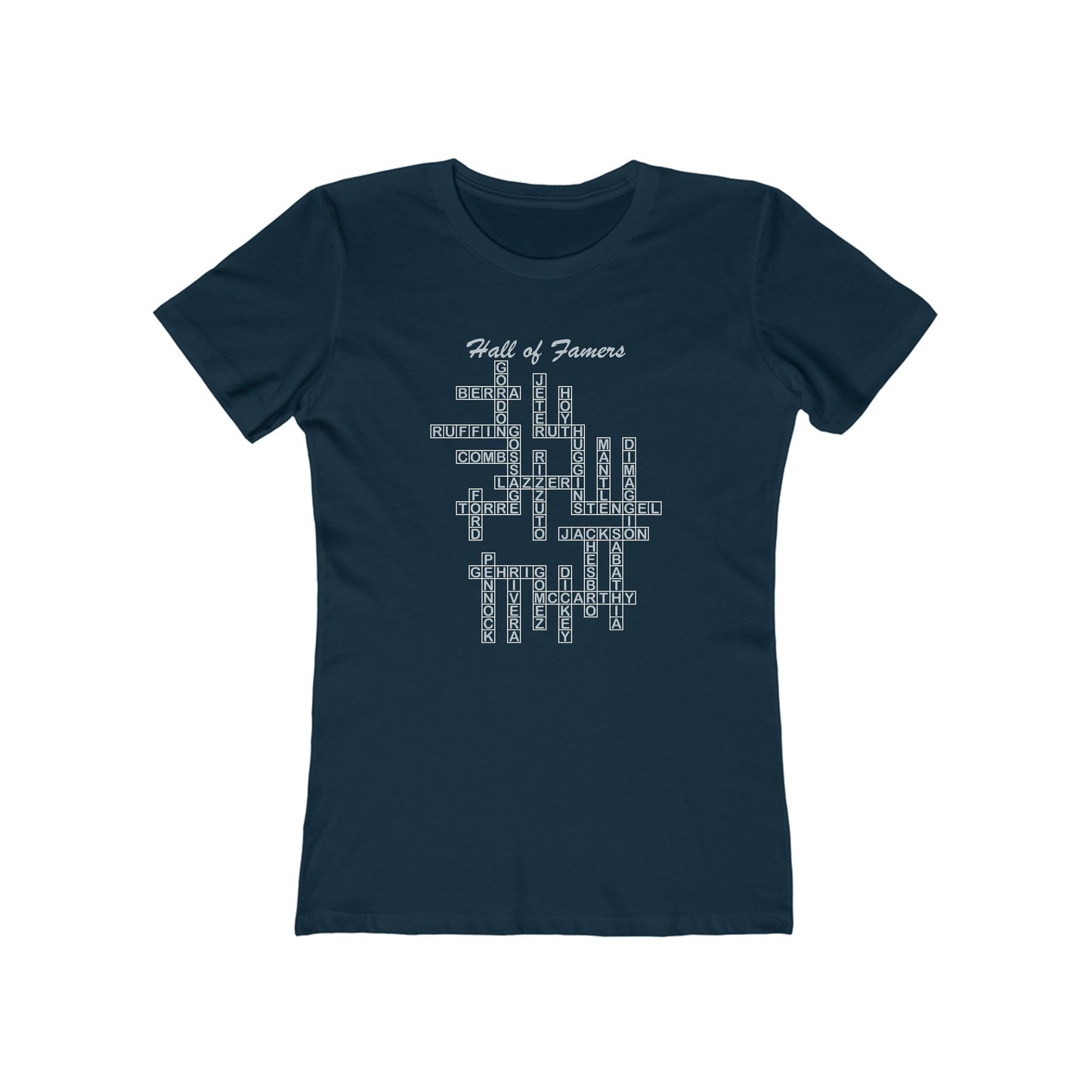 NY Yankees Hall of Famers Crossword Women's T-Shirt