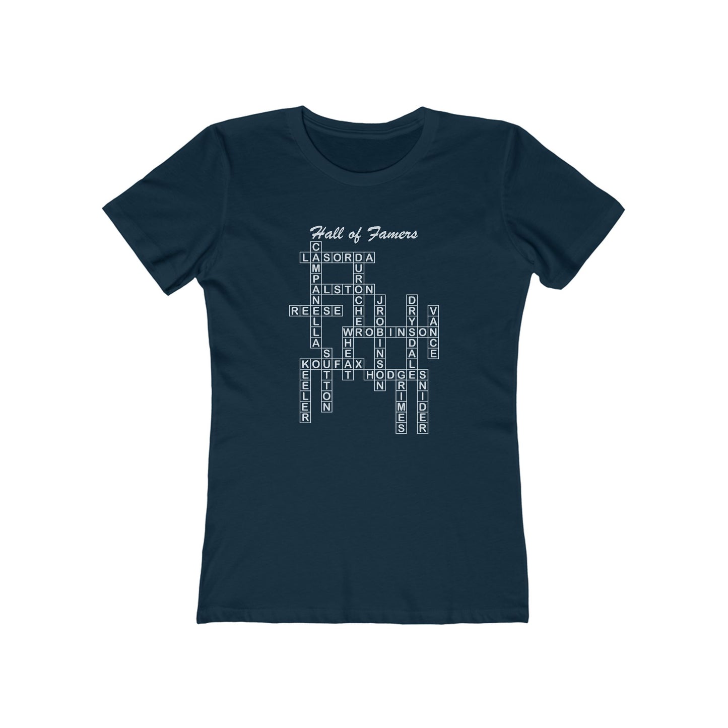 Dodgers Hall of Famers Crossword Women's T-Shirt
