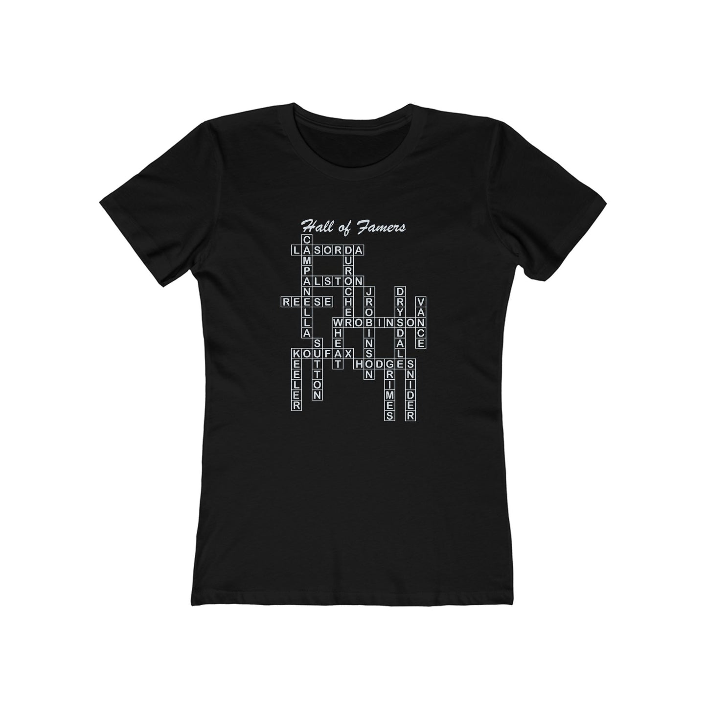Dodgers Hall of Famers Crossword Women's T-Shirt
