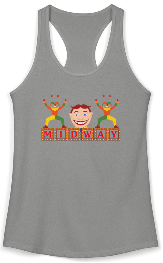 Midway, Carnival, Amusement Women's Racerback Tank Top