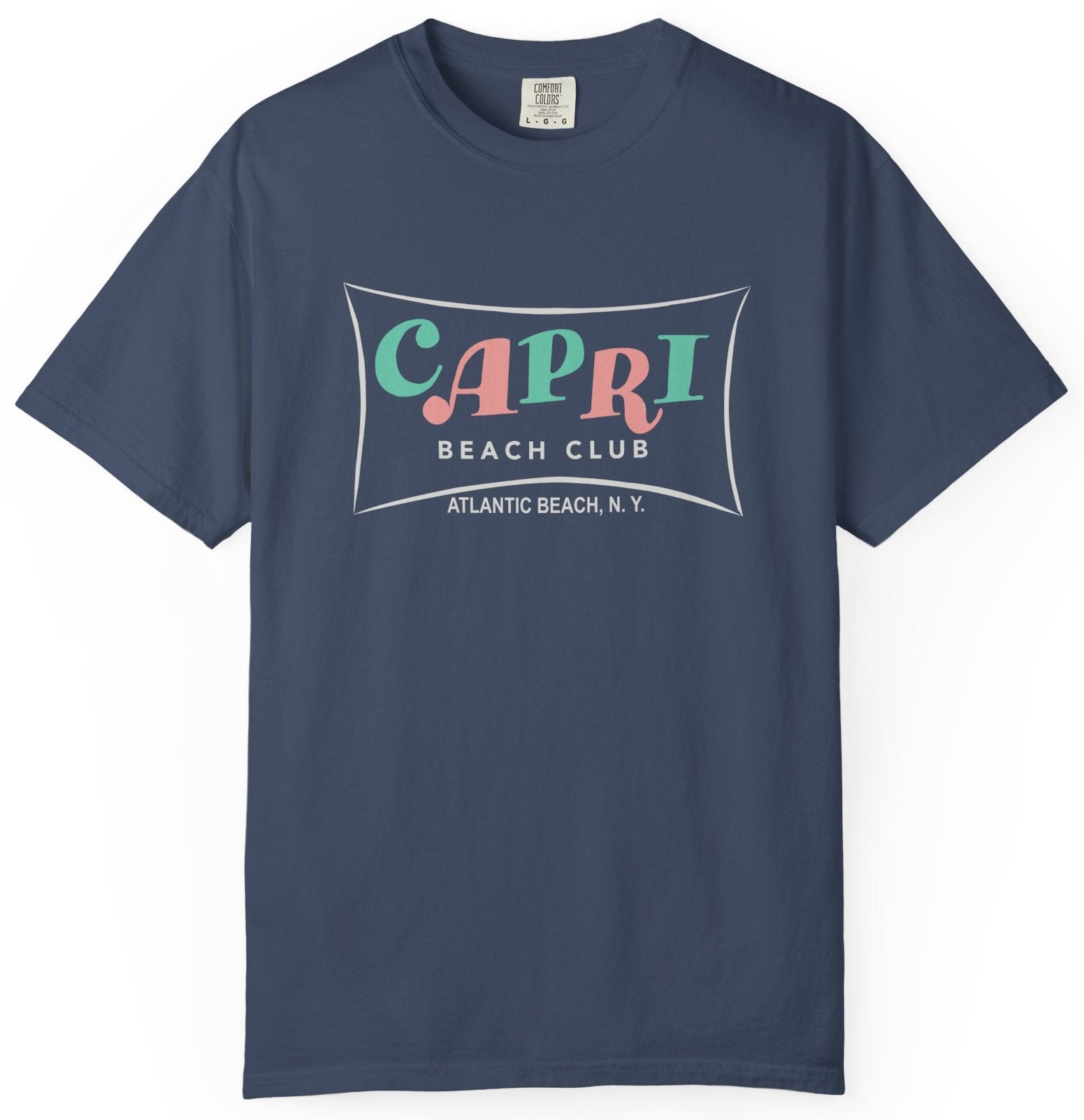 T-shirt with Capri Beach Club Atlantic Beach text
