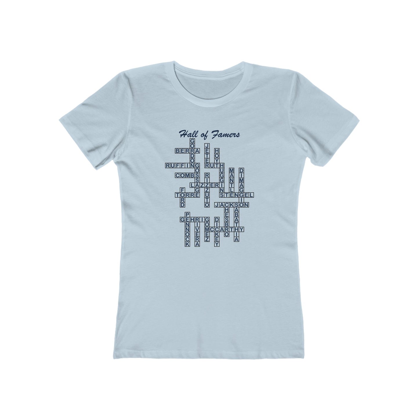 NY Yankees Hall of Famers Crossword Women's T-Shirt