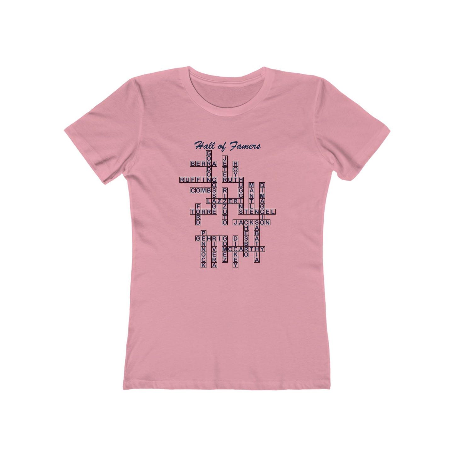 NY Yankees Hall of Famers Crossword Women's T-Shirt