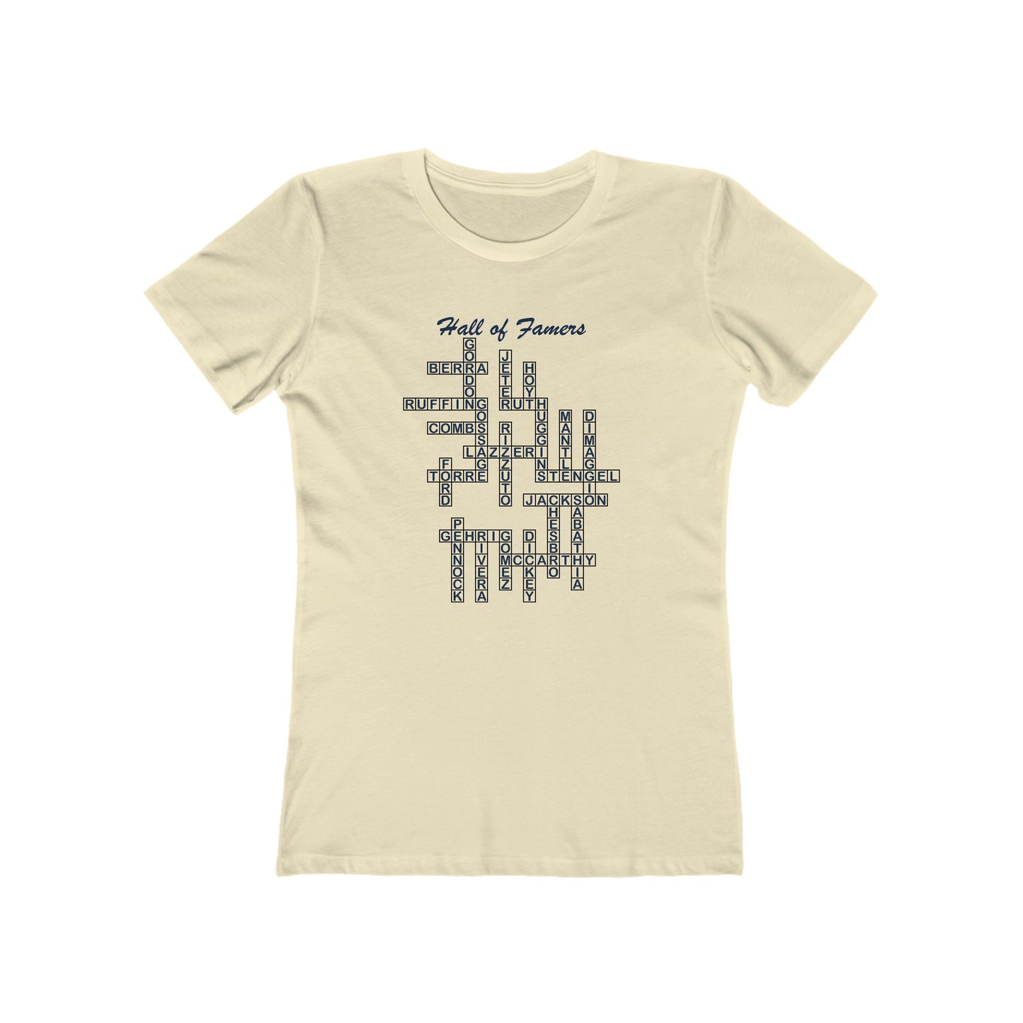 NY Yankees Hall of Famers Crossword Women's T-Shirt